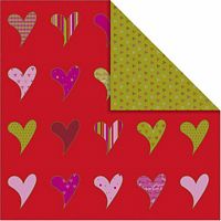 Hartie scrapbooking imprimata fata-verso, 12x12in, 120g, 1 buc, Helsinki, Hearts, Vivi Gade