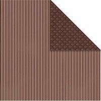 Hartie scrapbooking imprimata fata-verso, 12x12in, 120g, 1 buc, Oslo, Stripes Pine, Vivi Gade