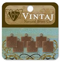 Vintaj Alterred Blank, alama, 6 buc, 9mm - Square Tag