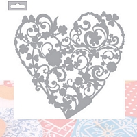 Sablon Mask stencil Heart of flower, 15x15cm, Creative