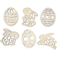 Decoratiuni lemn, easter, 40mm, 24buc, Deco