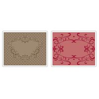 Matrita Sizzix Textured Impressions Embossing Folders, Heart & Ornate Frames, 2buc, Sizzix