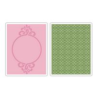 Matrita Sizzix Textured Impressions Embossing Folders, Circle Frame & Sparkling, 2buc