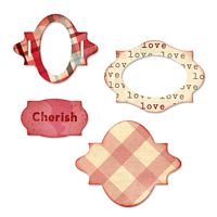 Matrita Sizzix Sizzlits Medium, Lovely Labels Set, 3buc