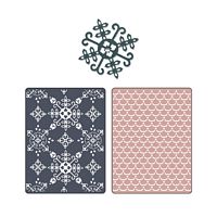 Matrita Sizzix Textured Impressions Embossing Folders cu Bonus Sizzlits Die - Santa Lucia & Moguls