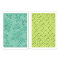 Matrite embosare Texture Fades Embossing Folders  2PK, set Rose Vines & Trellis Stripe, 2 buc