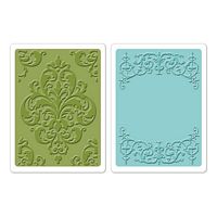 Placa embosare Sizzix Textured Impressions, Elegant, A6, 2 buc