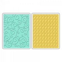 Matrita Sizzix Textured Impressions Embossing Folders Swirls Squares in Ovals
