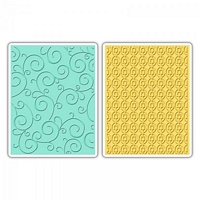 Matrita Sizzix Textured Impressions Embossing Folders Swirls Squares in Ovals