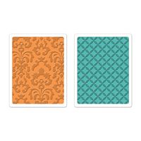 Matrita Sizzix Textured Impressions Embossing Folders, Chateau Damask & Veranda, 2buc