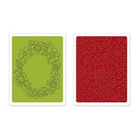 Placa embosare Sizzix Textured Impressions, Wreath Flowers, 2buc