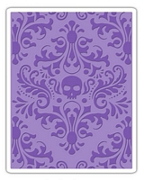 Placa embosare Sizzix Texture Fades, Skull Damask