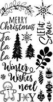 Stampile acrilice Winter Phrases, Sizzix