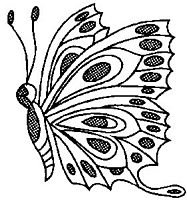 Stampila cauciuc montata pe lemn, Butterfly, Art Stamps