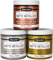 Vopsea acrilica metalizata mata Americana Decor Matte Metallics, 236ml, DecoArt