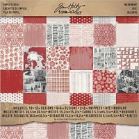 Set cartoane 12x12inch Merriment, 220gmp, Tim Holtz