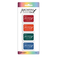 Tusiere Archival Mini Ink Pads Kit 1, set 4 buc, Ranger Ink