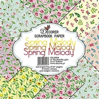 Set cartoane imprimate Spring Melody, 8x8in, Decorer