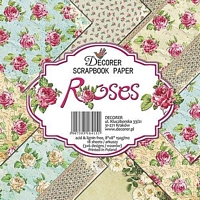 Set cartoane imprimate Roses, 8x8in, Decorer