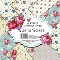 Set cartoane imprimate Rustic Roses, 8x8in, Decorer