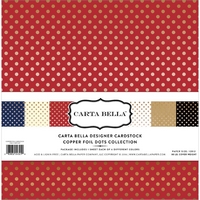 Cartoane Dots and Stripes Collection Copper Foil, 12x12in, Carta Bella