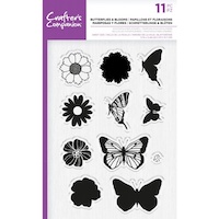 Stampile acrilice Butterflies Blooms, Crafters Companion