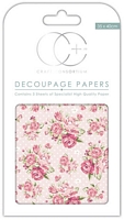 Hartie decoupage Pink Roses Polka, 35x40cm, 3buc, Craft Consortium