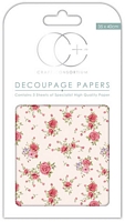 Hartie decoupage Antique Rose Cream, 35x40cm, 3buc, Craft Consortium