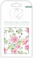 Hartie decoupage Bloom Of Roses, 35x40cm, 3buc, Craft Consortium