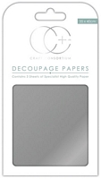 Hartie decoupage Metallic Silver, 35x40cm, 3buc, Craft Consortium