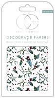 Hartie decoupage Holly, 35x40cm, 3buc, Craft Consortium