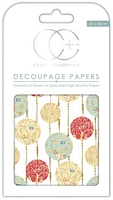 Hartie decoupage White Baubles, 35x40cm, 3buc, Craft Consortium