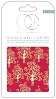 Hartie decoupage Red Trees, 35x40cm, 3buc, Craft Consortium