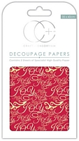 Hartie decoupage Joy Red, 35x40cm, 3buc, Craft Consortium