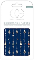 Hartie decoupage Blue Ornaments, 35x40cm, 3buc, Craft Consortium