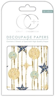 Hartie decoupage White Stars, 35x40cm, 3buc, Craft Consortium