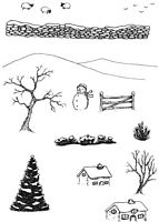 Stampile clear acrilice Snowy Scenes, Crafty Impressions