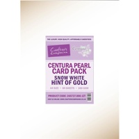 Carton perlat Centura Pearl A4, 300g, 50coli, Snow White, Hint of Gold, Crafters Companion