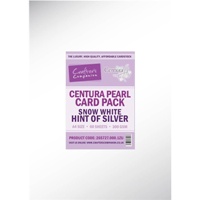 Carton perlat Centura Pearl A4, 300g, 50coli, Snow White, Hint of Silver, Crafters Companion