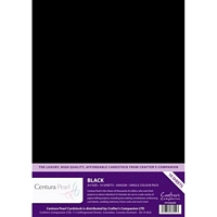 Carton perlat Centura Pearl, A4, 300g, 10coli, Crafters Companion - Black