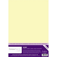 Carton perlat Centura Pearl, A4, 300g, 10coli, Crafters Companion - Ivory