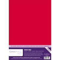 Carton perlat Centura Pearl, A4, 300g, 10coli, Crafters Companion - Xmas Red