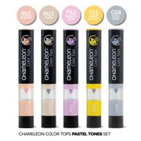 Marker Color Tops Pastel Tones, set 5 buc, Chameleon