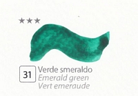 Culori acuarela extrafine cu miere salcam, half pan, Renesans - 31 Emerald green