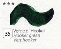 Culori acuarela extrafine cu miere salcam, half pan, Renesans - 35 Hooker's green