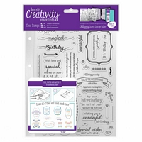 Stampile acrilice A5, Birthday Verses, 39 buc, Docrafts