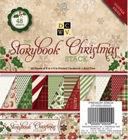 Set cartoane 6x6in Storybook Christmas, 48 coli, DCWV