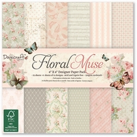 Set cartoane imprimate Floral Muse, 6x6in, 150gmp, 72 coli, Trimcraft