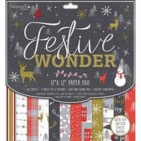 Set cartoane imprimate Festive Wonder, 12x12in, Dovecraft