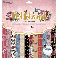 Set cartoane imprimate Folkland, 12x12in, Dovecraft